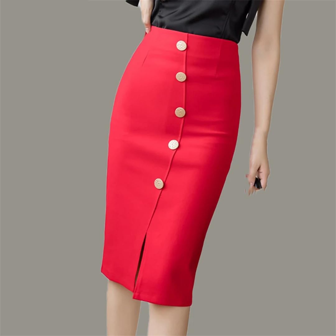 Stretch Donne Pacchetto Sottile Hip Gonne Ufficio Lady Breasted Casual Aderente Solido Gonne a matita