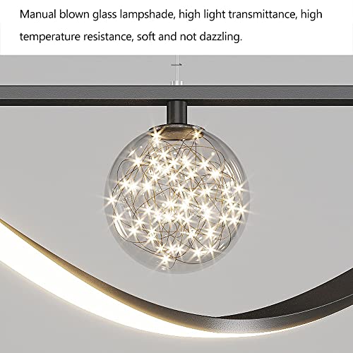 Lustre de luxe moderne en verre 30W à intensité variable 39,4 pouces