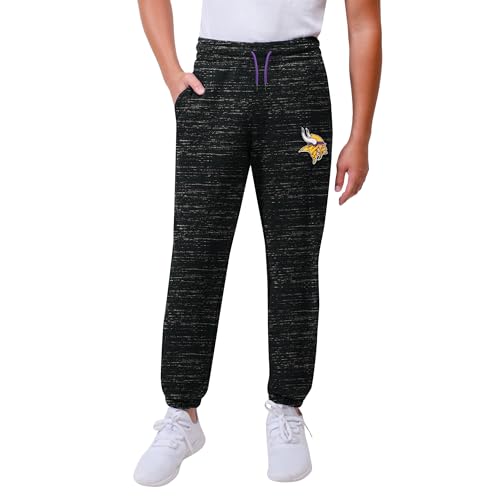 Ultra Game Boys' NFL Black Snow Fleece Jogger Sweatpants