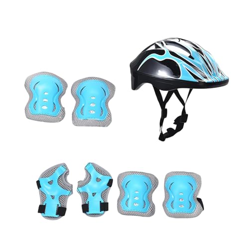 Perfeclan Casco per Bici per Bambini Set da bicchiera Casco da Colpa a Resistenza al Casco da Skateboard con Cuscinetti da Polso a Gomito per Il Ciclismo