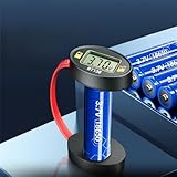 HogarTech BT138 Digital Battery Tester for Lithium, AA, AAA, C, D, 9V, Button Cells 12V to 48V, ABS/Silicone, 15x2x1 cm