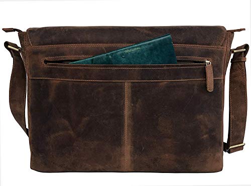 Cuero 9867 18 Inch Vintage Leather Full Flap Messenger Handmade Bag Laptop Bag Satchel Bag Padded Messenger Bag Brown thumb #3