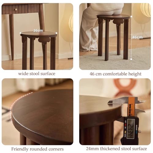 Miniatura 7 de Juego De 6 Taburetes Apilables De Madera Con Ruedas Silenciosas De 360 For Comedor, Dormitorio, Sala De Estar, Sofá Y Mesa Auxiliar.