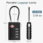 Puroma TSA Approved Luggage Travel Locks with Open Alert Indicator, 4 Digit Combination Resettable Code Zinc Alloy Lock for Suitcase, Backpack, Bag, Toolbox, Locker (2 Pack, Black) - Image 2
