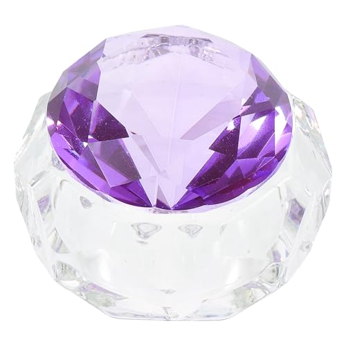 Vaso de Cristal para Manicura con Tapa Transparente Morado miniatura 1
