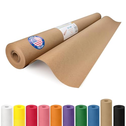 IDL Packaging Brown Kraft Paper Roll 36' x 2160' (180 feet), 30lb Thickness - USA-Made Brown Wrapping Paper for Packing, Moving, Shipping & Crafts/Arts - 100% Recycled Natural Craft Wrap Material