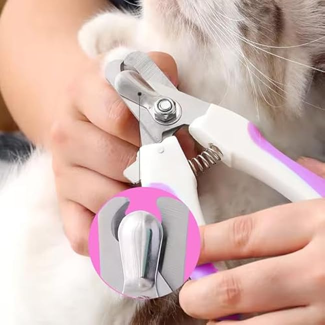 Zoocozy Cat Dog Pets Nail Clippers and Trimmers, Cat Grooming Supplies with Safety Guard, Avoid Overcutting, for Cat Dog Kitten Puppy Rabbit Guinea(Pink)-pWyuz2zl