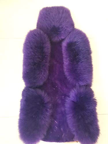 Imqoq A Pair 50% Genuine Sheepskin Fur Car 2 Front Seat Covers Set Winter Warm Universal Purple #TOP2