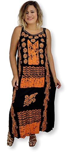 Vestido Longo Alça Indiano Bordado Batik Cod E80