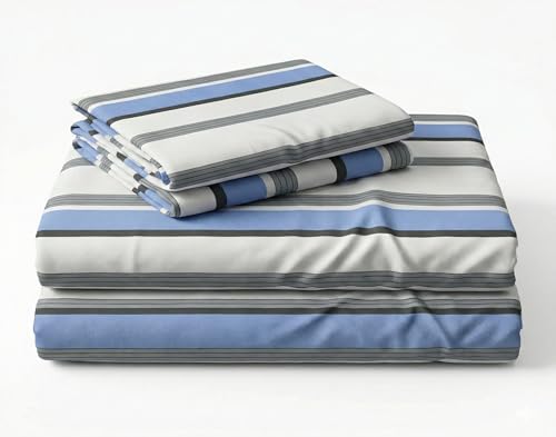 Image of VAS COLLECTIONS 300 TC Cloud Cotton Bedsheet Set Super King Size 108x108 Inch (275x275 cm) | Soft Breathable Double Bed Sheet with 2 Pillow Covers | Luxury Hotel Quality Bed Linen (French Blue)