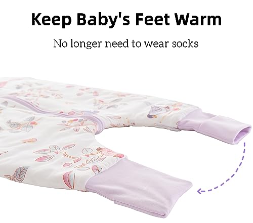 Chilsuessy Baby Schlafsack mit Beinen 2.5 Tog Winterschlafsack Unisex Ganzjahresschlafsack mit Füßen Babyschlafsack, Frühlingsmagpie… – Ansicht 6