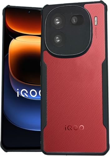 Image of AIBEX Crystal Clear Back Cover Case for IQOO 12 5G | 360 Degree Protection | Shock Proof Design | Transparent Back Cover Case (PC & TPU, Black Bumper)
