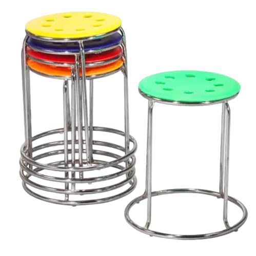 Image of NGFC Set of 5 Round Metal Bar Stools for Indoor /Outdoor Use - Multicolor Kitchen, Office, Medical, CAF, Doctor, and Hospital Stool, Durable & Stylish Seating Solution