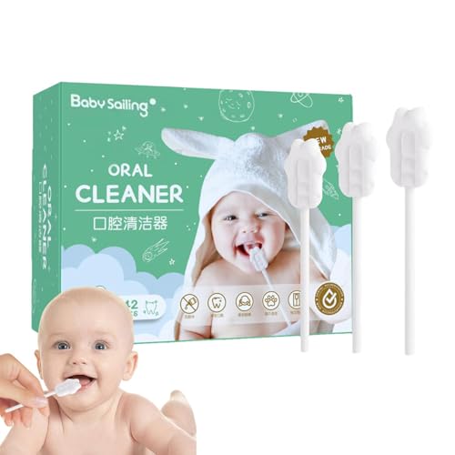 幼児用口用歯ブラシ、新生児用口洗浄スティック - 優しく安全な幼児用歯ブラシ 42 本 - ガムクリーンスティック 新生児用歯ブラシ 乾湿両用