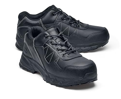 Shoes for Crews Piston Low and Mid, Men's, Women's, Unisex Soft Toe Slip Resistant Work Shoes, Water Resistant, Black4