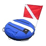 boa galleggiante da traino per nuoto in acque libere, altamente visibile, impermeabile, gonfiabile, galleggiante, con bandiera (blu)