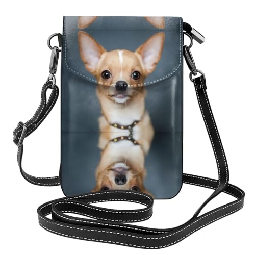 Sac à bandoulière chihuahua imprimé et pochette à monnaie douce pour les voyages