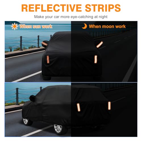 Image of Car Cover Custom Fit for Ford Explorer 2006-2026, Outdoor Waterproof All Weather Heavy Duty Full Exterior Cover for Sun Rain Snow UV Dust Protection with Door Zipper