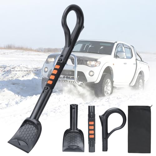 25.8'' Larger Ice Scrapers for Car Windshield | Dang Near Indestructible Ice from Scrape Frost and Ice |3-in-1 Emergency Snow Shovel | Detachable Remover with Foam Grip for Small Cars, Trucks, SUVs