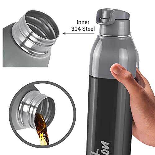 Milton-Steel-Convey-600-Insulated-Inner-Stainless-Steel-Water-Bottle-520-ml-Black