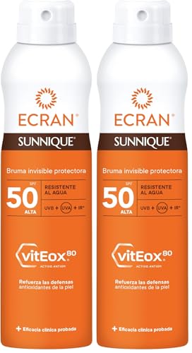 Ecran Sunnique - Bruma Protectora Solar FPS 50, Protección UVB + UVA e IR-A, Refuerza las Defensas, Protege la Piel, Hidratación 24 h, Fórmula con VitEox 80, para Toda la Familia - 250 ml