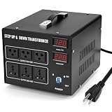 5000W Voltage Converter Transformer Step Up 110V/120V to 220V/240V or Step Down 220V to 110V AC Power Converter, Circuit Breaker Protection, 2 LCD Display