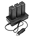 Tineer 2-in-1 Parrot Anafi Battery Car Charger,3 Batteries and 2 USB Ports Parallel Charging Multi Battery Charger Station Hub for Parrot Anafi Drone Accessory