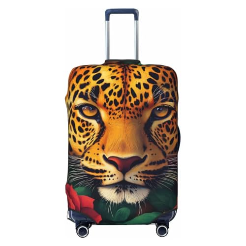 Leopard Tropical Jungle Animal Luggage Cover Elastic Washable Protector Anti-Scratch Travel Suitcase Covers With Concealed Zipper For 18-32 Inch Luggage Small