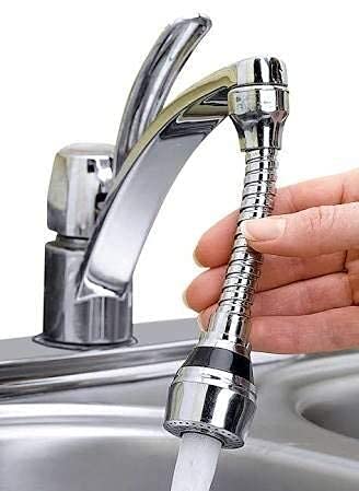 HEBEZON Turbo Flex 360 Flexible Water Saving Nozzle Faucet Sprayer Water Extender for Easy Clean Sink, Bathroom, Rinsing Fruits, Water Faucet Kitchen Tap (6 inch, Silver) (B0CS6N8163) Amazon Price History, Amazon Price Tracker