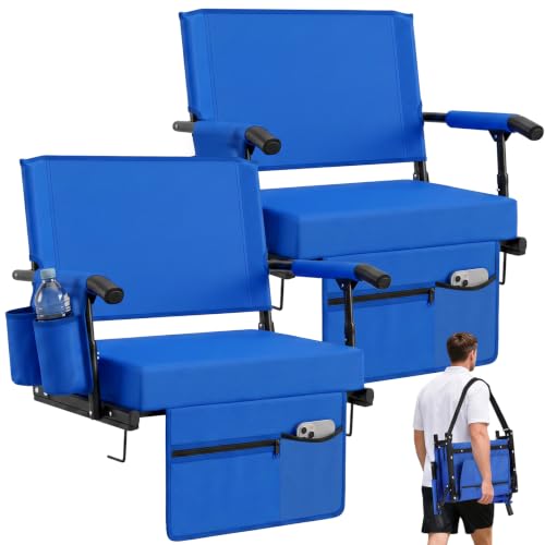 Sekey Stadium Seats with Back Support & Armrests 2pcs, Blue by Sekey - Used condition - US$55.99
