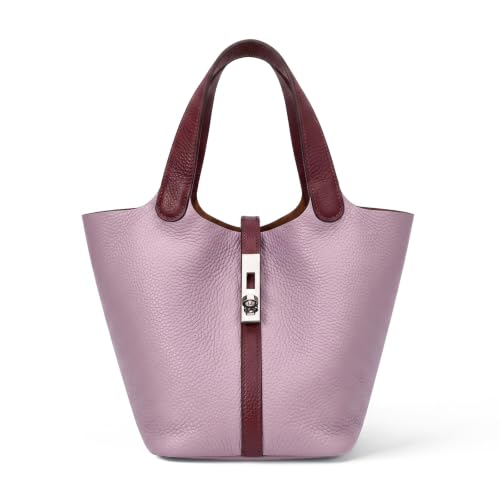Image of Tote Bag for Women Vegan Leather Bucket Purse for Women Top Handle Handbag Shoulder Bag with Detachable Small Purse