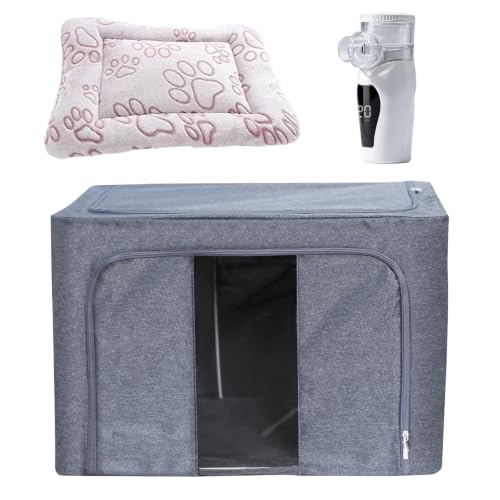 REDDOUDOU Pet Oxygen Chamber Small Pet Incubator Animal Humidifier Box Pets Delivery with Padded Cotton Cats Nest Pets Humidifier Accessories for Dogs Cats Puppies Kittens(100L)