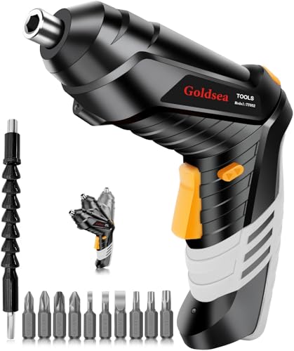 Goldsea 電動ドライバー 小型 4.2V 3.5N.m 正逆転切替 変形ハンドル 1500mAh...