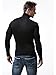 SALNIER Men Basic Turtleneck Slim Fit Long Sleeve Pullover Top Solid Thermal Knitted T-Shirt Sweaters Soft Lightweight Shirt(Black,S)