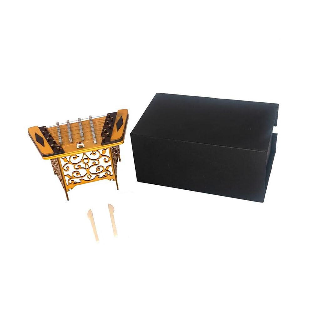 Miniaturowy drewniany ducymer model z etui mini instrument muzyczny akcesoria dekoracja domu