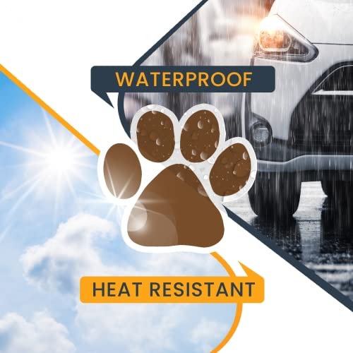 Image of Brown Pawprint Car Magnet 5 Inch, Dog Lover Gift | Heavy duty magnetic decal for car, truck, SUV or fridge, full color UV printed