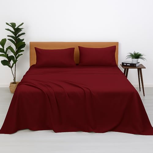 Image of Bedsheet for King Bed Microfiber Bed Sheets-Hotel Luxury Bedding 1800, Ultra-Soft Microfiber Wrinkle Free Luxury - Marron King