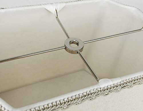 Mestar Decor Bell Rectangle Cut Corner Linen Lampshade With Lace Trim 10/6X14/10X10 (Spider) #TOP3