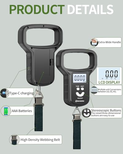 Digital Luggage Scale with Strong Strap & Backlit LCD, Portable Suitcase Weighing Scales for Travel, Airline Baggage & Postal Use, Ideal Fishing Accessories for Outdoor Enthusiasts - Image 3