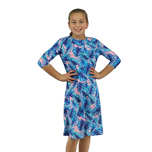 Image of Shira Modest Girls Swim Dress | 3 /4 Sleeve Swimdress, Full Coverage Bathing Suit | Tznius UPF 50+ Quick-Dry