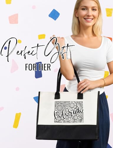 Bolso Tote de Lona para Mujer con Cremallera Superior y Correa de Hombro miniatura 2