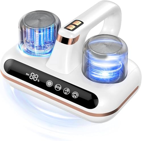 aichilra Mattress Vacuum Cleaner, Strong Suction Anti Dust Mite Hand Held Vacuum Cordless, Mattress Cleaner Machine with 2 Filters & UV-C Light for Pet Hair, Carpets, Couch