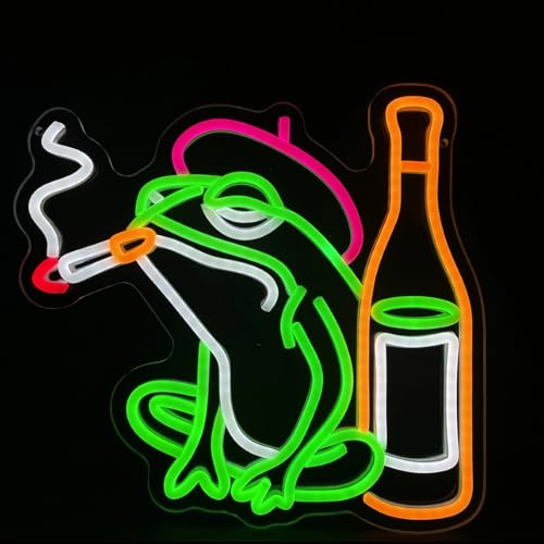 Neon Sign Frog LED USB Powered Neon Light Dimmable Art Signs for Man Cave Bar Bedroom Shop Hotel Garage Decor Gifts for Men