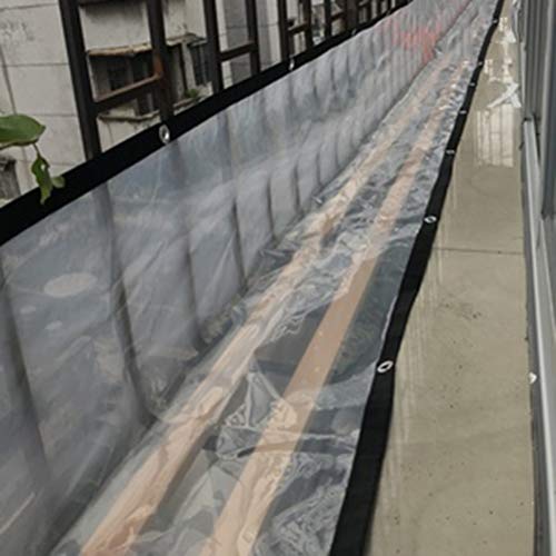 Toldo exterior lona impermeable transparente OKUOKA para proteger terraza y jardín 6