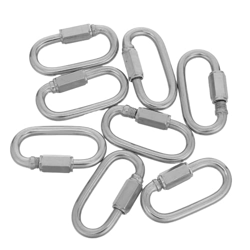 Mosquetón de acero inoxidable oval SHINEOFI con acabado pulido de alta durabilidad