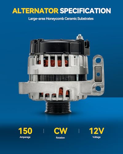 Image of PHILTOP 11453N New Alternator Compatible with 2012-2020 Chevy Impala | 150A Alternator for 2012-2020 Impala, 2010-2016 LaCrosse, 2010-2012 SRX, 2014-2016 Impala Limited, Equinox, Terrain
