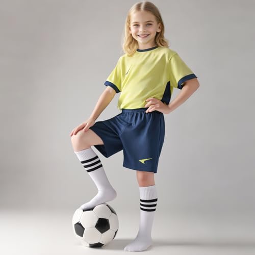 Kids Knee High Soccer Socks-Toddler Boys or Girls Stripe Team Tube Socks for Sports Uniform,Costume 3-10 Years3