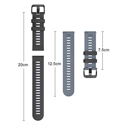 Correa silicona 22mm compatible Vivoactive 4 negro gris miniatura 6