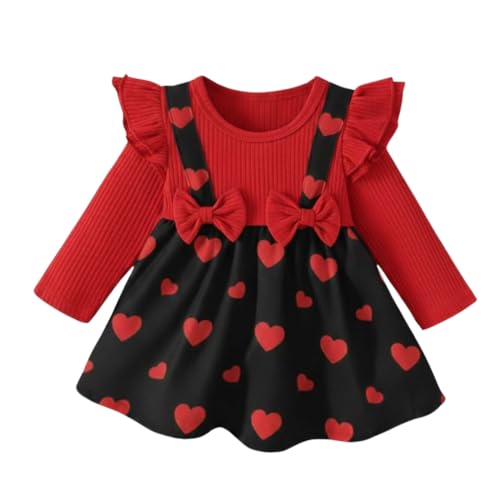 Image of A.T.U.N. (ALL THINGS UBER NICE) Baby Girls Poly Silk Frock with Bow Straps & Ruffle Sleeves | Stylish Printed Winter Dress for Kids | Cute Long Sleeve Party Frock