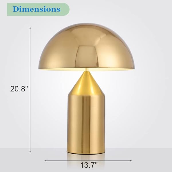 Meefad Mushroom Bedside Lamp, Modern Table Lamp with Heavy Base, Dome Shaped Night Light, Accent Lamp for Bedroom Reading Nightstand (White) - Image 6